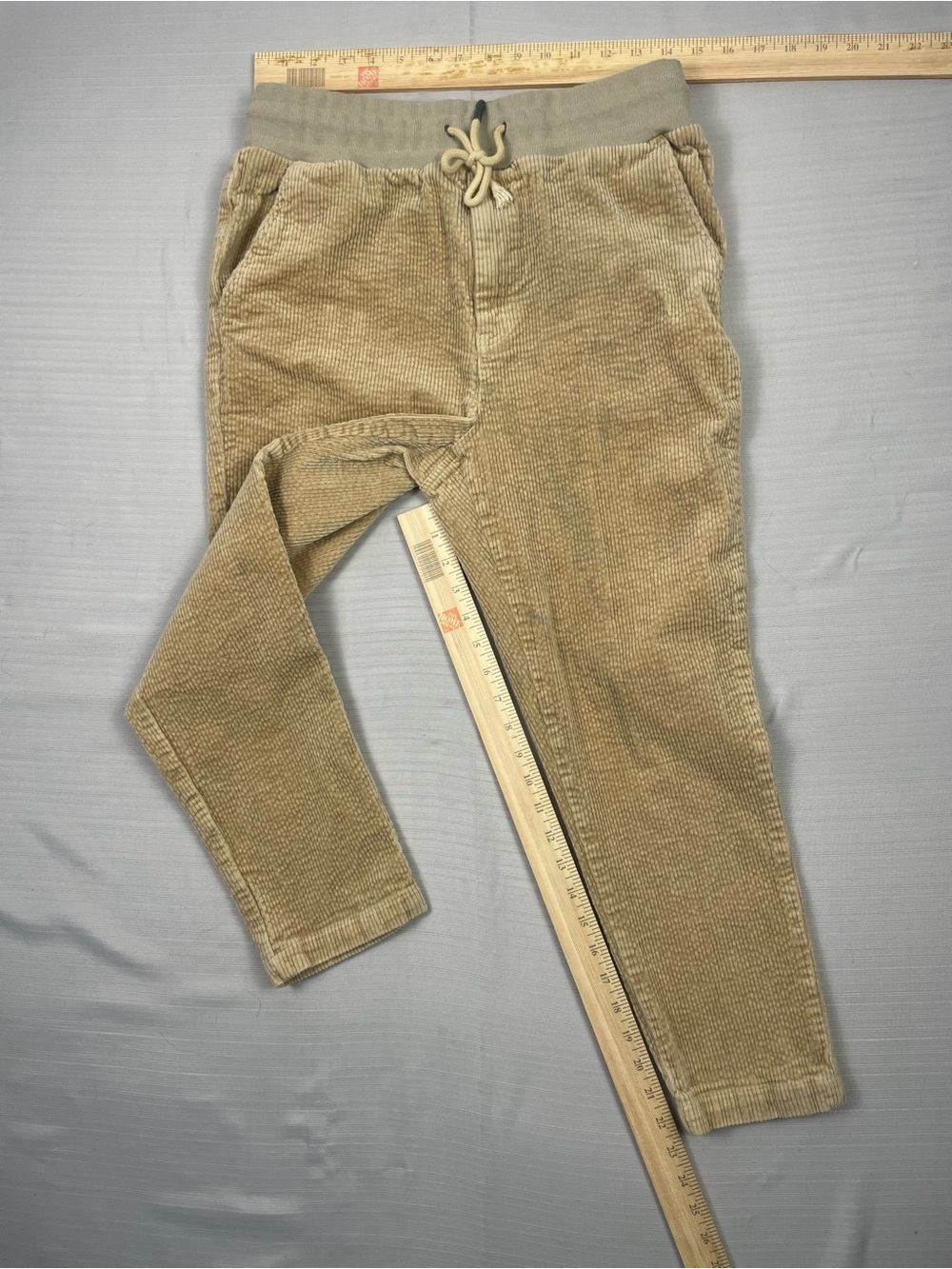 Native Youth Jersey Corduroy Jogger Pants - Taupe Brown (Shrunk to Kids 10/12) - Picture 2 of 9